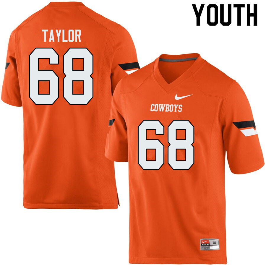 Youth #68 Lane Taylor Oklahoma State Cowboys College Football Jerseys Sale-Orange - Click Image to Close